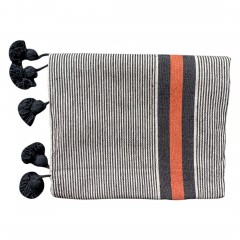 CORAL BLANKET STRIPED POMPOM COTTON 300 